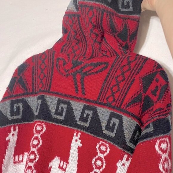 Tejidos Ruminahui Red Alpaca Zip Front Wool Sweater L - Picture 11 of 15